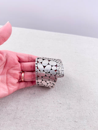 John Hardy Sterling Silver Kali Pebble Overlap Cuff Bracelet