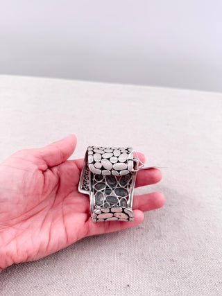 John Hardy Sterling Silver Kali Pebble Overlap Cuff Bracelet