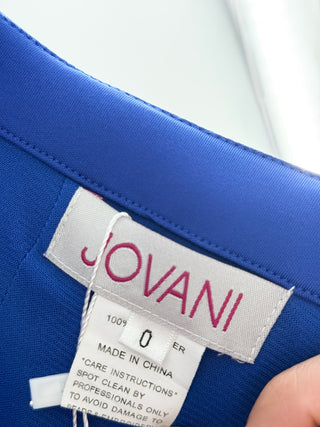 Jovani Asymmetrical Ruffle One Shoulder Bodycon Maxi Dress Blue Women's Size 0