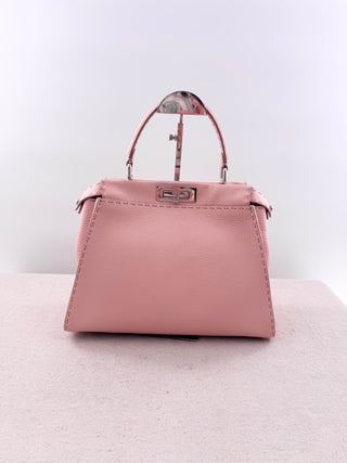 Fendi selleria leather peekaboo bag with strap