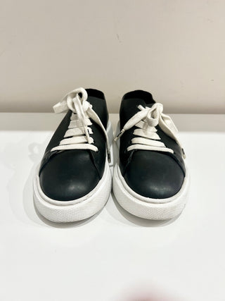 Prada Downtown Leather Low-Top Platform Sneakers Black Size Women's Size EU 37