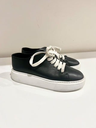 Prada Downtown Leather Low-Top Platform Sneakers Black Size Women's Size EU 37