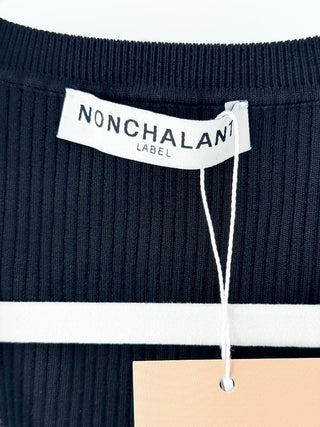Nonchalant Sleeveless Scoop Neck Ribbed Crop Tank Top Black Women's Size Small