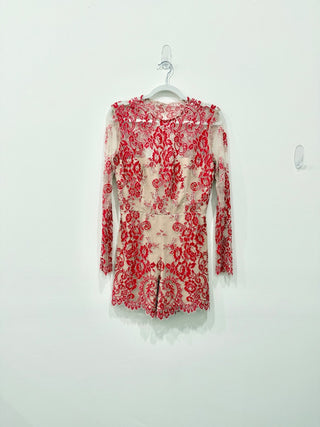 Alexis lace mesh romper, L