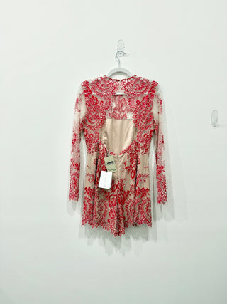 Alexis lace mesh romper, L