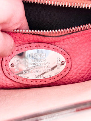 Fendi selleria leather peekaboo bag with strap