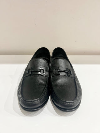 Salvatore Ferragamo Leather Slip On Loafer Dress Shoes Black Men's Size 12 E