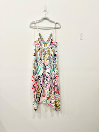 Flying Tomato colorful high low midi dress casual, L