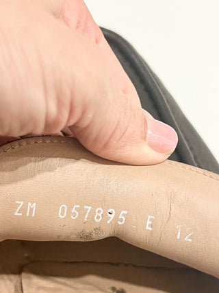 Salvatore Ferragamo Gancini Gold Buckle Slip On Leather Loafers Brown Men's 12 E