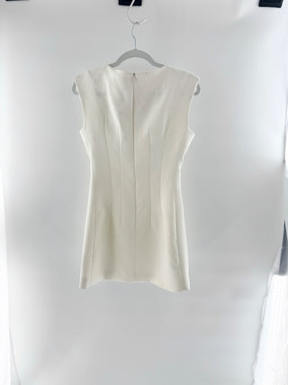 Parentezi Ellie Sleeveless Round Neck Mini Shift Dress Cream Women's Size XS