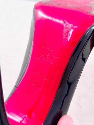 Christian Louboutin pointy toe patent leather pumps, 36.5
