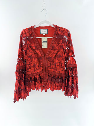 Alexis lace bell sleeve top, S