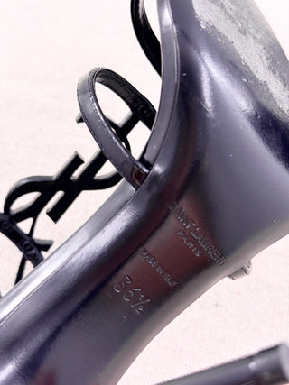 Saint Laurent patent leather opyum 100 mm sandals, 36.5