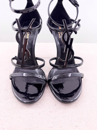Saint Laurent patent leather opyum 100 mm sandals, 36.5