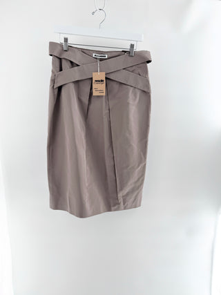 Jil Sander silk cross waist band pencil midi skirt, 10