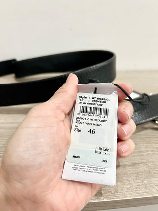 Ferragamo New Men's Black Leather Belt, 46