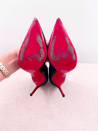 Christian Louboutin pointy toe patent leather pumps, 36.5