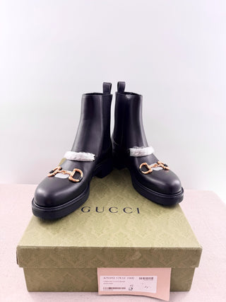 Gucci chunky sole leather boots flores, 42