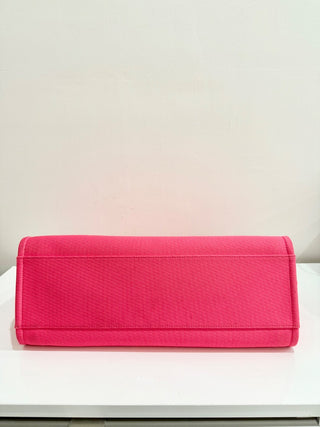 Chanel Deauville Extra Large Neon Pink/Orange  Canvas Tote Shopper Bag