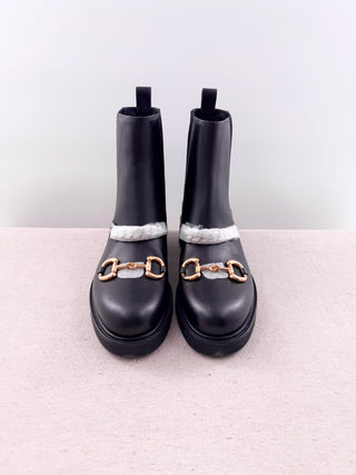 Gucci chunky sole leather boots flores, 42