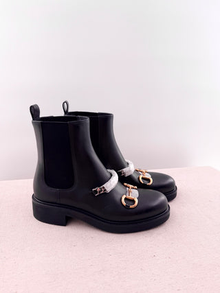 Gucci chunky sole leather boots flores, 42
