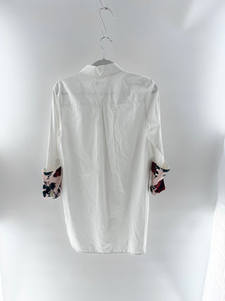 Equipment Femme Long Sleeve Oversized Cotton Button-Up Shirt White Women's S