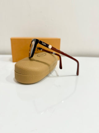 NWT Tod's TO5143 071 Bordeaux Maroon Acetate Frame Optical Rectangle Eyeglass