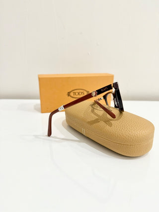 NWT Tod's TO5143 071 Bordeaux Maroon Acetate Frame Optical Rectangle Eyeglass