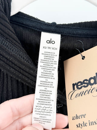 alo plush wide-ribbed lounge set featuring slightly cropped oversized hoodie and matching relaxed jogger pants in stretchy rib-knit fabric, XS