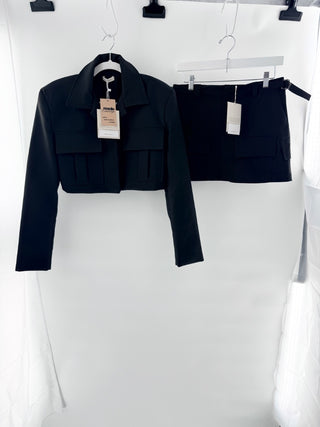 Parentezi clarice crop jacket and myla mini skirt, top XS / bottom S