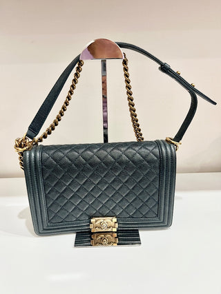Chanel caviar leather boy bag new medium  gold hardware, new medium