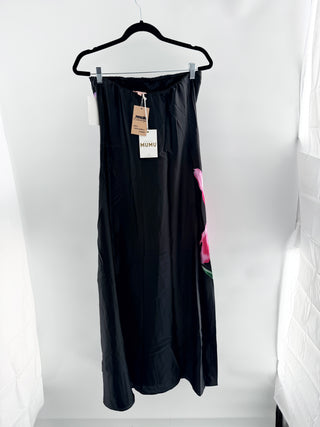 NWT Show Me Your Mumu Renee Floral Strapless Twofer Maxi Dress Black Womens S