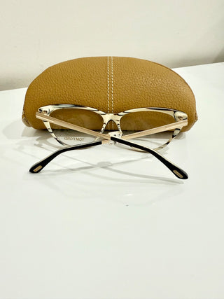 NWOT Tom Ford TF5354 Brown Striped Cream Optical Frames Cat Eye Eyeglass