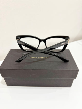 Dolce and Gabbana DG 3308 Black Oversized Optical Frames Cat Eye Eyeglass