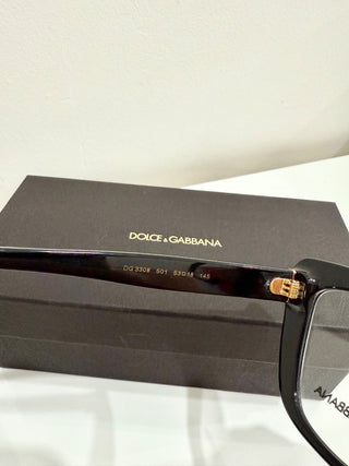 Dolce and Gabbana DG 3308 Black Oversized Optical Frames Cat Eye Eyeglass