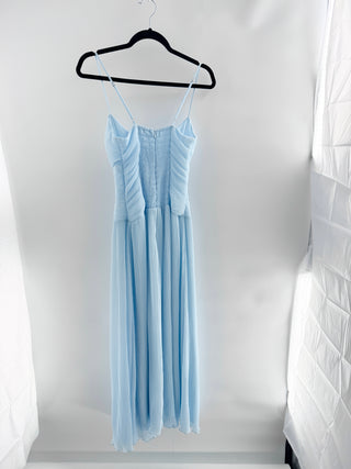 Show Me Your Mumu Camille Chiffon Cutout A-Line Midi Dress Ice Blue Women's S