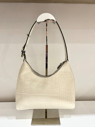 Staud Alligator Pattern Off-white faux leather Handbag