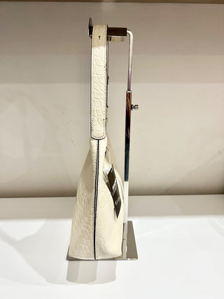 Staud Alligator Pattern Off-white faux leather Handbag
