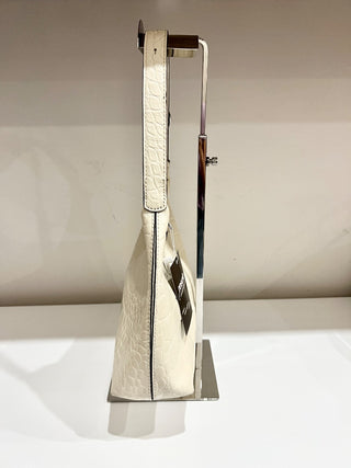 Staud Alligator Pattern Off-white faux leather Handbag