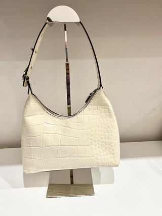 Staud Alligator Pattern Off-white faux leather Handbag