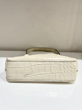 Staud Alligator Pattern Off-white faux leather Handbag