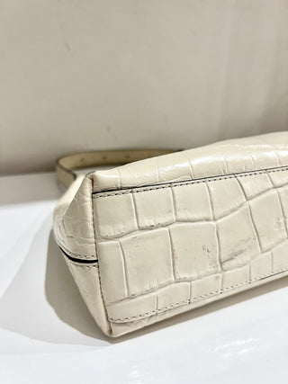 Staud Alligator Pattern Off-white faux leather Handbag