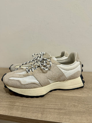 New Balance 327 Suede Leather Low Top Sneakers Moonbeam/White/Navy Womens US 6