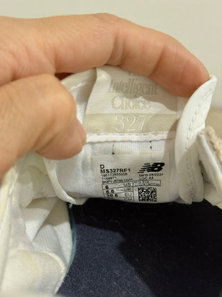 New Balance 327 Suede Leather Low Top Sneakers Moonbeam/White/Navy Womens US 6