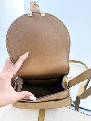 Chloe small marcie suede and leather bag