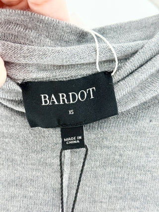 Bardot Astoria knit maxi dress featuring high mock neckline, body-skimming fit, and softly flared hem, 2