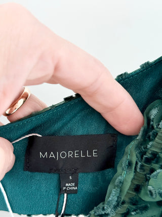 NWT Majorelle Mariah Leopard Cutout Mini Dress Green Deep Teal Women's Size S