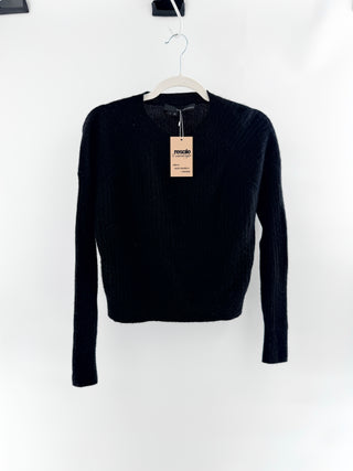 360cashmere cashmere knit sweater featuring crew neckline, long raglan sleeves, and ribbed texture, S