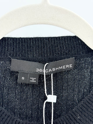 360cashmere cashmere knit sweater featuring crew neckline, long raglan sleeves, and ribbed texture, S