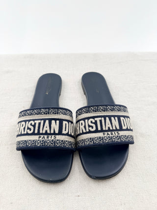 Dior dway logo slides sandals, 38
